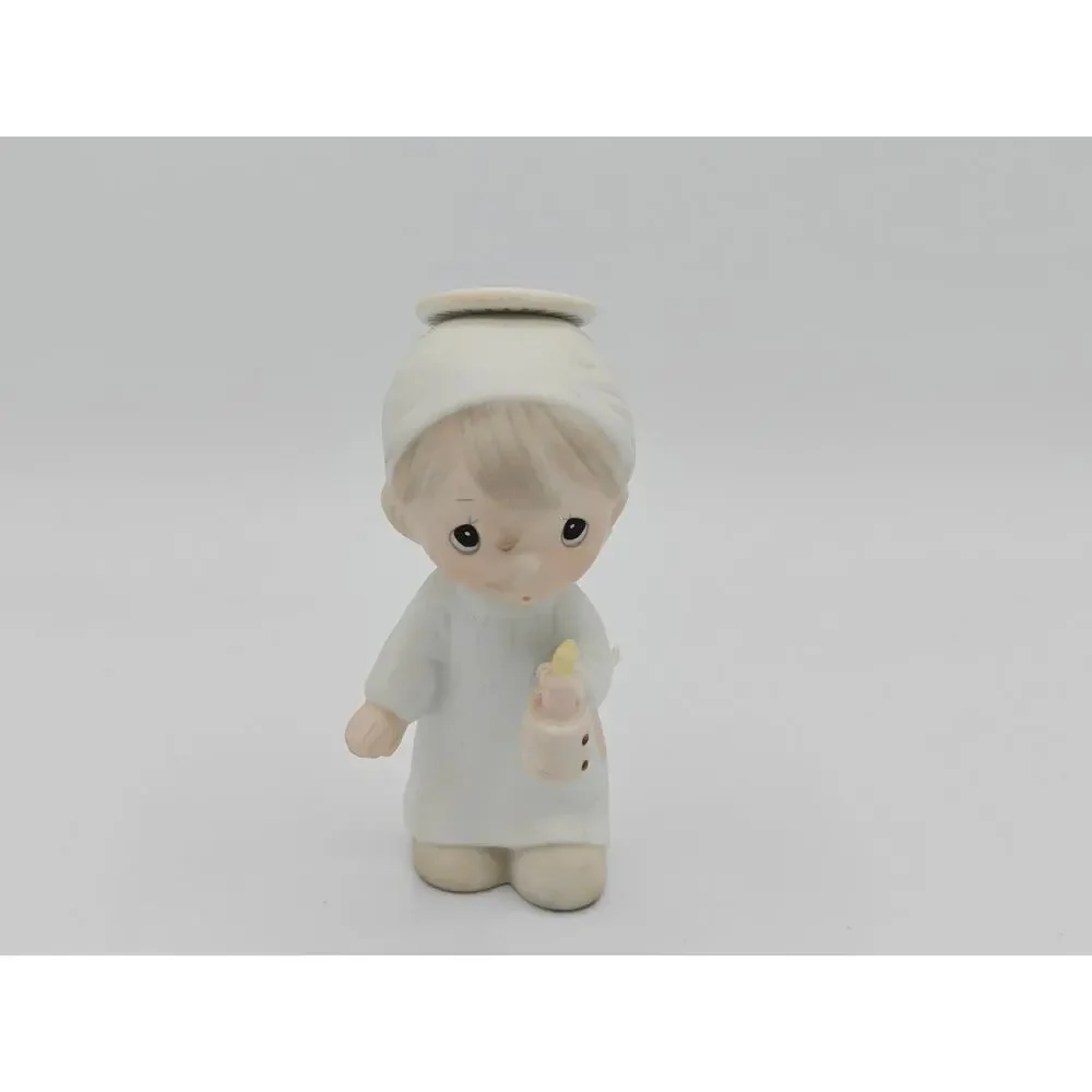 Precious Moments E2365 The First Noel‎ Boy Angel Enesco 1982 Porcelain Figurine